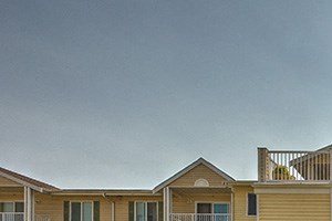 Community Building View with Benches Chehalis, Wa Apts for rent l Vintage at Chehalis Senior Apt Rentals